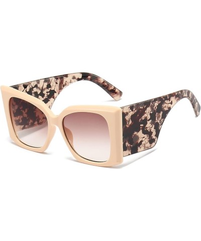 Oversized Square unglasses for Women, Trendy Big Square Sun Glasses Ladies Gafas de sol para mujeres Sunnies Beige $9.00 Over...