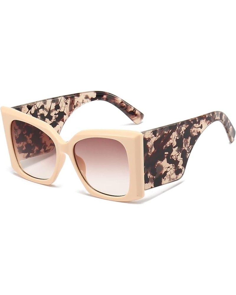 Oversized Square unglasses for Women, Trendy Big Square Sun Glasses Ladies Gafas de sol para mujeres Sunnies Beige $9.00 Over...