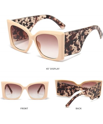 Oversized Square unglasses for Women, Trendy Big Square Sun Glasses Ladies Gafas de sol para mujeres Sunnies Beige $9.00 Over...