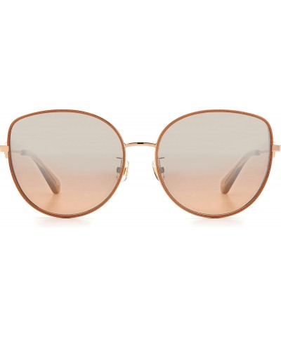 Women's Sicilia/G/S Cat Eye Sunglasses, Red Gold, 60mm, 17mm $39.04 Designer