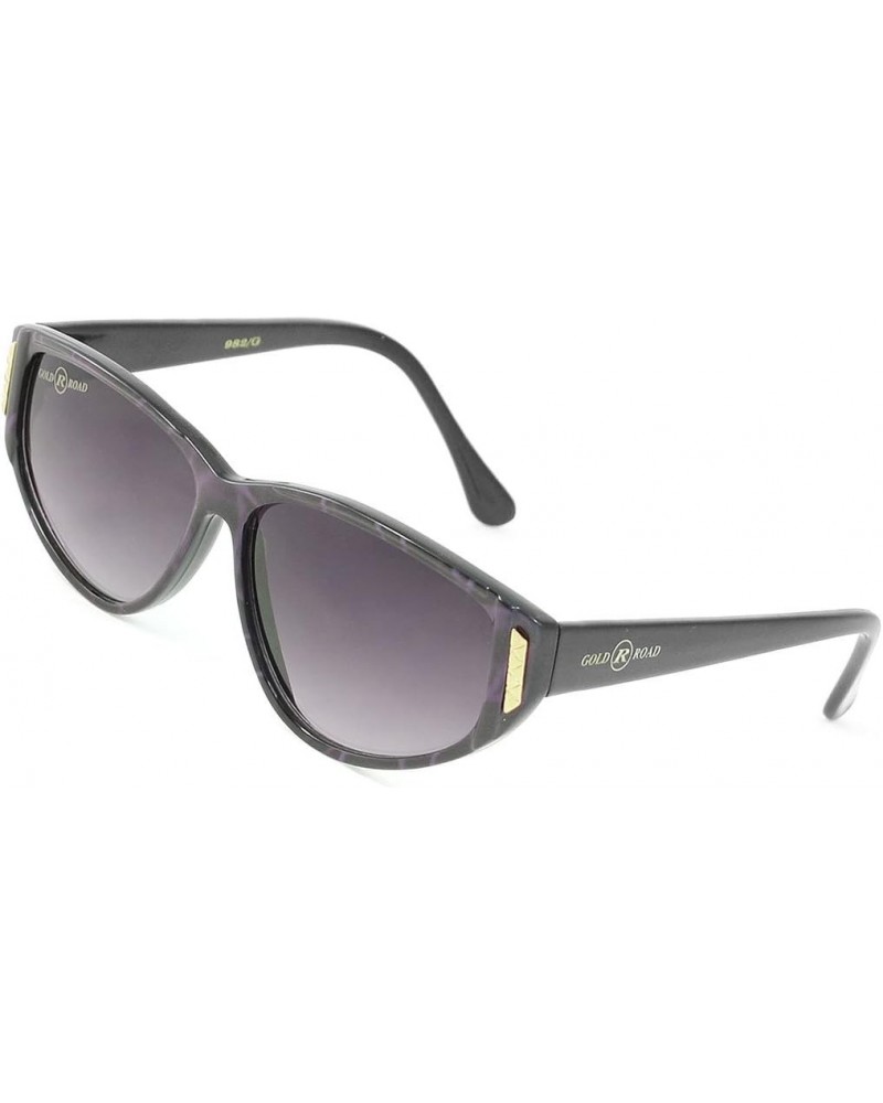 Qtqgoitem Metal Detailing Black Purple Plastic Single Bridge Full Frame Sunglasses for Lady (Model: 9e3 a81 739 18e 4be) $10....