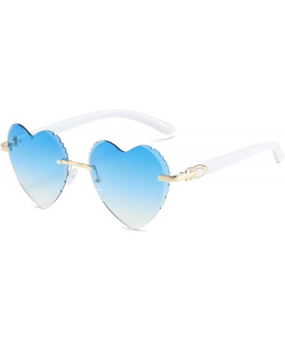 Frameless Heart-Shaped Woman Outdoor Vacation Beach Vacation Decorative Sunglasses (Color : A, Size : 1) 1 E $14.03 Designer