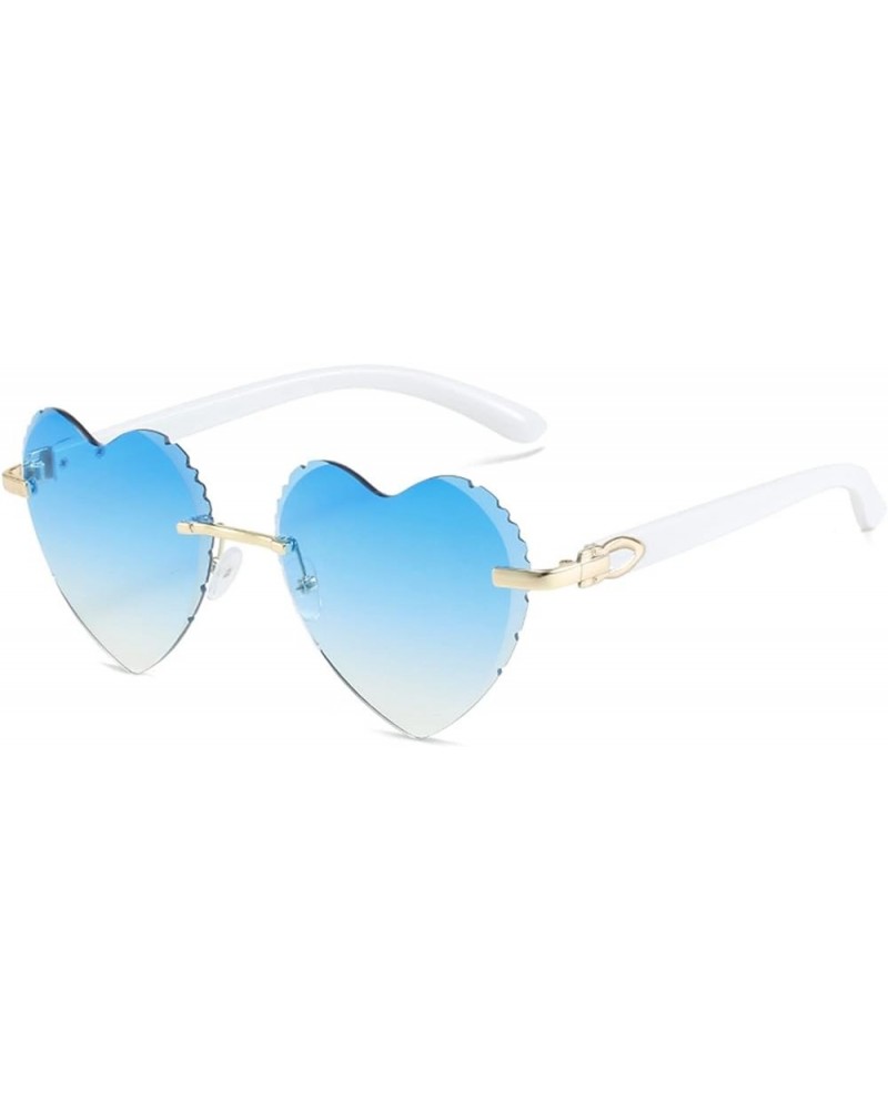 Frameless Heart-Shaped Woman Outdoor Vacation Beach Vacation Decorative Sunglasses (Color : A, Size : 1) 1 E $14.03 Designer