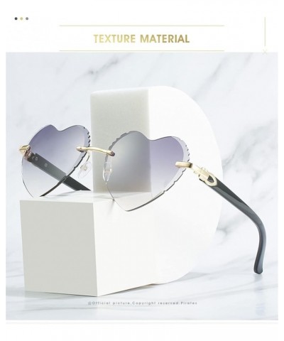 Frameless Heart-Shaped Woman Outdoor Vacation Beach Vacation Decorative Sunglasses (Color : A, Size : 1) 1 E $14.03 Designer