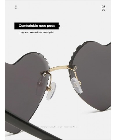 Frameless Heart-Shaped Woman Outdoor Vacation Beach Vacation Decorative Sunglasses (Color : A, Size : 1) 1 E $14.03 Designer