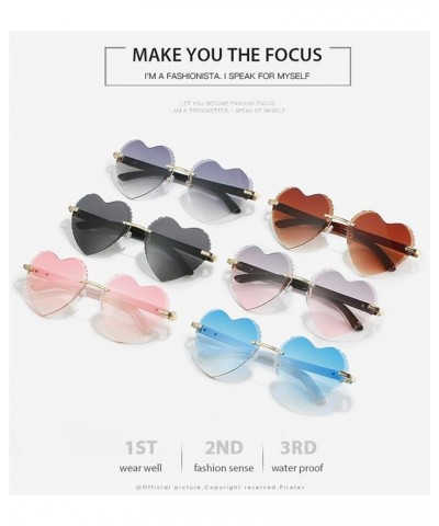 Frameless Heart-Shaped Woman Outdoor Vacation Beach Vacation Decorative Sunglasses (Color : A, Size : 1) 1 E $14.03 Designer