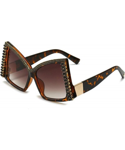 Oversized Diamond Butterfly Sunglasses Women Rhinestone Trends Unique Irregular Outdoor Decorative Sun Glasses Leopard $9.69 ...