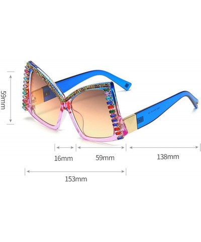 Oversized Diamond Butterfly Sunglasses Women Rhinestone Trends Unique Irregular Outdoor Decorative Sun Glasses Leopard $9.69 ...