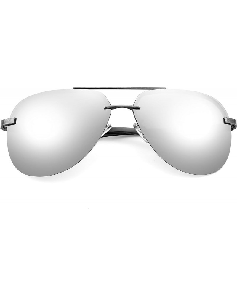 Night Driving Glasses Night Vision Aviator Anti Glare Eyewear for Men Women B2294 Rimless-silver $12.00 Aviator