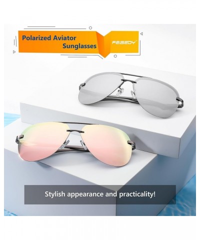 Night Driving Glasses Night Vision Aviator Anti Glare Eyewear for Men Women B2294 Rimless-silver $12.00 Aviator