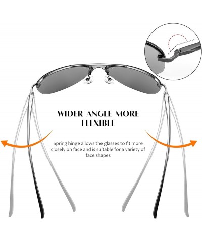 Night Driving Glasses Night Vision Aviator Anti Glare Eyewear for Men Women B2294 Rimless-silver $12.00 Aviator