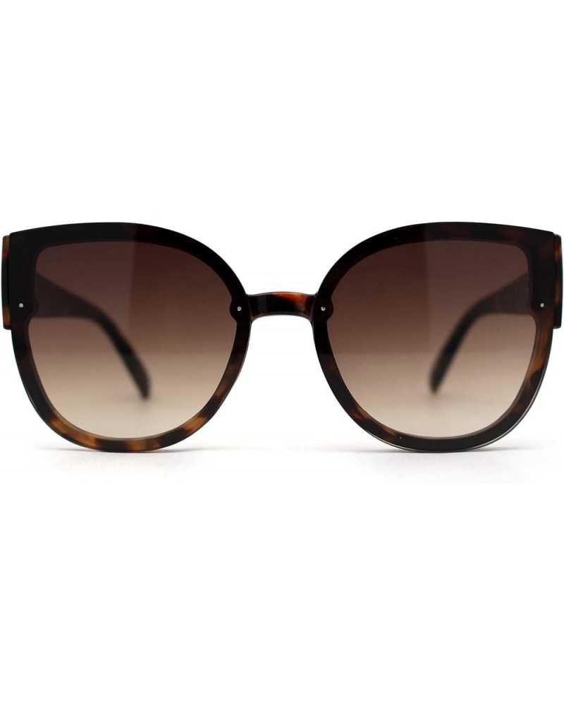 Womens Round Cat Eye Rimless Plastic Butterfly Designer Sunglasses Tortoise / Brown $9.69 Butterfly