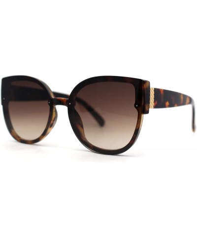 Womens Round Cat Eye Rimless Plastic Butterfly Designer Sunglasses Tortoise / Brown $9.69 Butterfly