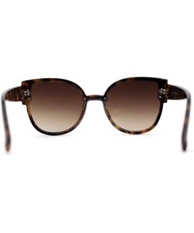 Womens Round Cat Eye Rimless Plastic Butterfly Designer Sunglasses Tortoise / Brown $9.69 Butterfly