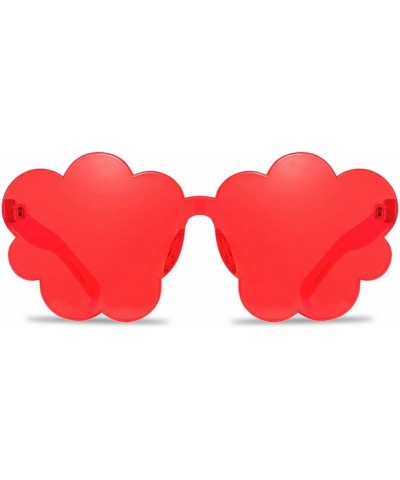 Super Cute Cloud Sunglasses for Women/Men,Rimless One Piece Glasses Candy Color Eyewear for Party Sun glasses UV400 Red $9.48...