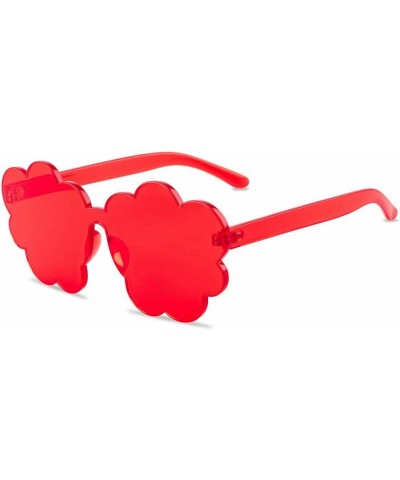 Super Cute Cloud Sunglasses for Women/Men,Rimless One Piece Glasses Candy Color Eyewear for Party Sun glasses UV400 Red $9.48...