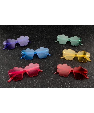 Super Cute Cloud Sunglasses for Women/Men,Rimless One Piece Glasses Candy Color Eyewear for Party Sun glasses UV400 Red $9.48...