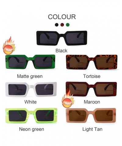 Retro 90s Square Sunglasses Vintage Rectangle Sun Glasses Plastic Narrow Frame Brown $8.79 Designer