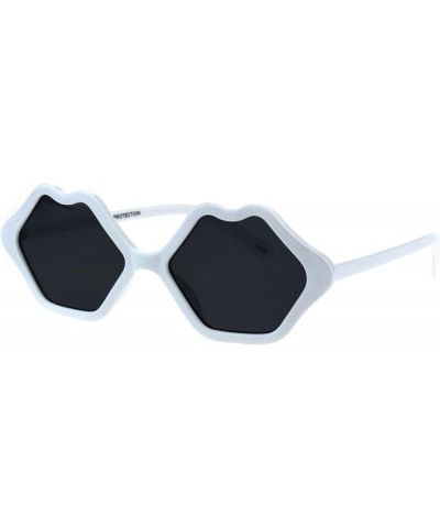 Womens Lips Shape Sunglasses Cute Kiss Lips Shades UV 400 White Black $8.61 Oval