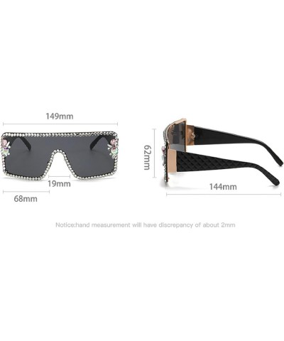 Luxury Diamond Square Sunglasses Women Men Trends One piece Rhinestone Sun Glasses Female Gradient Punk Eyewear Shades Clear ...