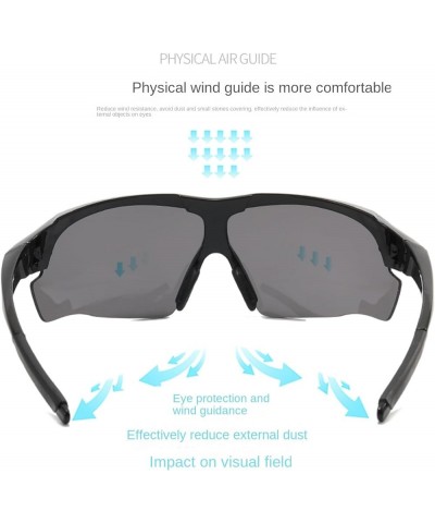 New sports sunglasses for men and women outdoor riding sunglasses for bicycle windshields Black Frame-blue $10.42 Sport