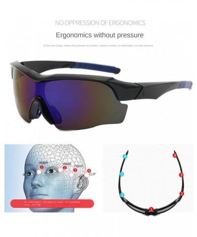 New sports sunglasses for men and women outdoor riding sunglasses for bicycle windshields Black Frame-blue $10.42 Sport