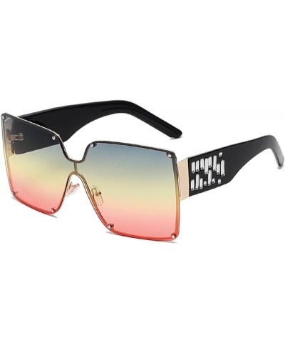 Large Frame Square Men and Women Outdoor Sunglasses, Beach Street Glasses (Color : E, Size : Medium) Medium C $18.20 Designer