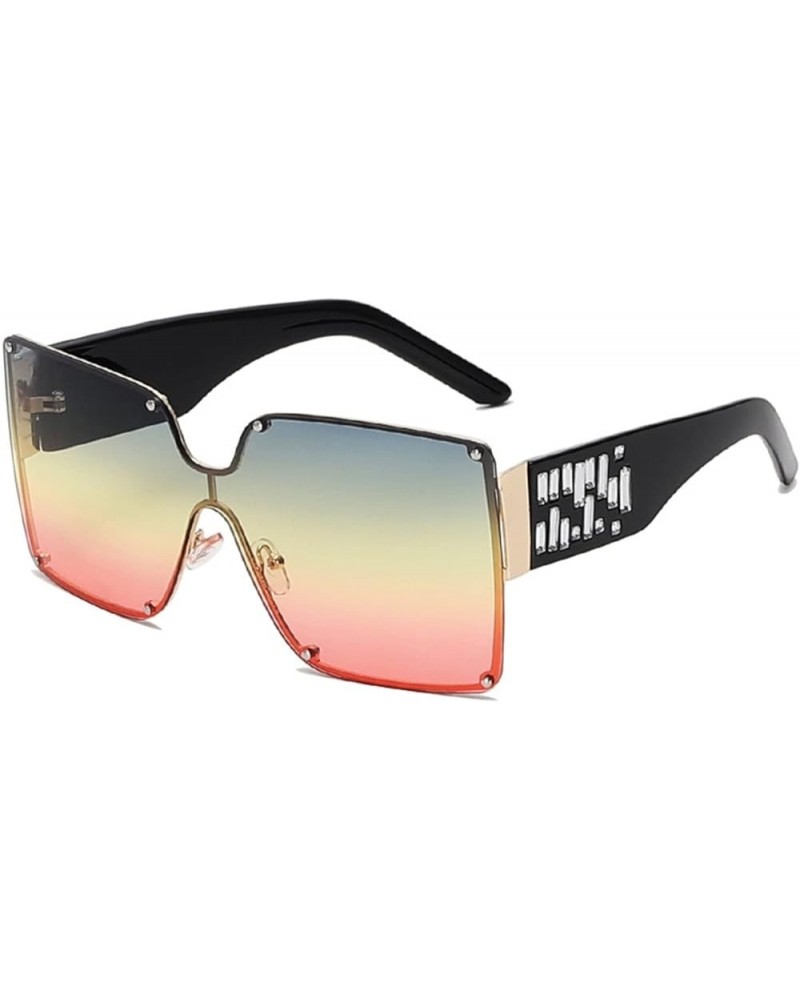 Large Frame Square Men and Women Outdoor Sunglasses, Beach Street Glasses (Color : E, Size : Medium) Medium C $18.20 Designer