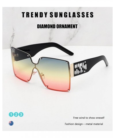 Large Frame Square Men and Women Outdoor Sunglasses, Beach Street Glasses (Color : E, Size : Medium) Medium C $18.20 Designer