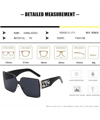 Large Frame Square Men and Women Outdoor Sunglasses, Beach Street Glasses (Color : E, Size : Medium) Medium C $18.20 Designer