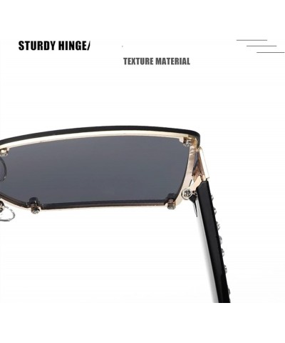 Large Frame Square Men and Women Outdoor Sunglasses, Beach Street Glasses (Color : E, Size : Medium) Medium C $18.20 Designer