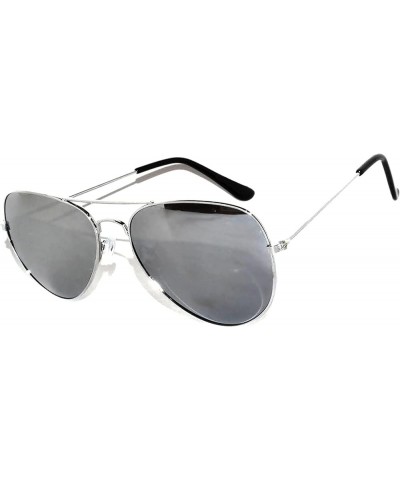 Aviator Style Fashion Sunglasses Metal Frame Colored and Mirrored Lens UV Protection Silver / Mirror $8.68 Pilot