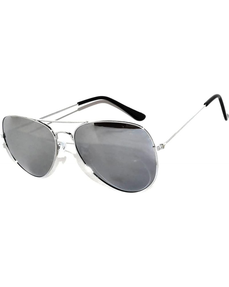 Aviator Style Fashion Sunglasses Metal Frame Colored and Mirrored Lens UV Protection Silver / Mirror $8.68 Pilot