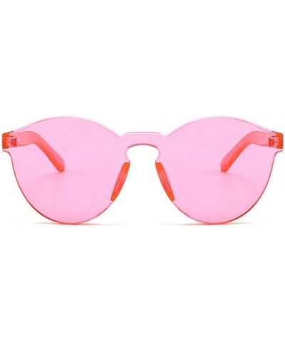 Women Retro Rimless Round Sunglasses Tinted One Piece Lens Eyeglasses Hot Pink $8.07 Rimless