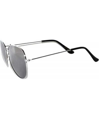 Aviator Style Fashion Sunglasses Metal Frame Colored and Mirrored Lens UV Protection Silver / Mirror $8.68 Pilot