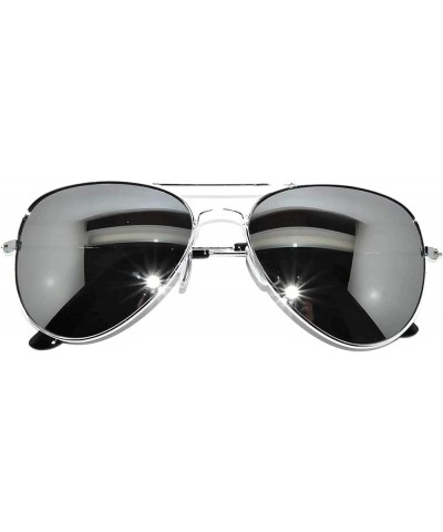 Aviator Style Fashion Sunglasses Metal Frame Colored and Mirrored Lens UV Protection Silver / Mirror $8.68 Pilot