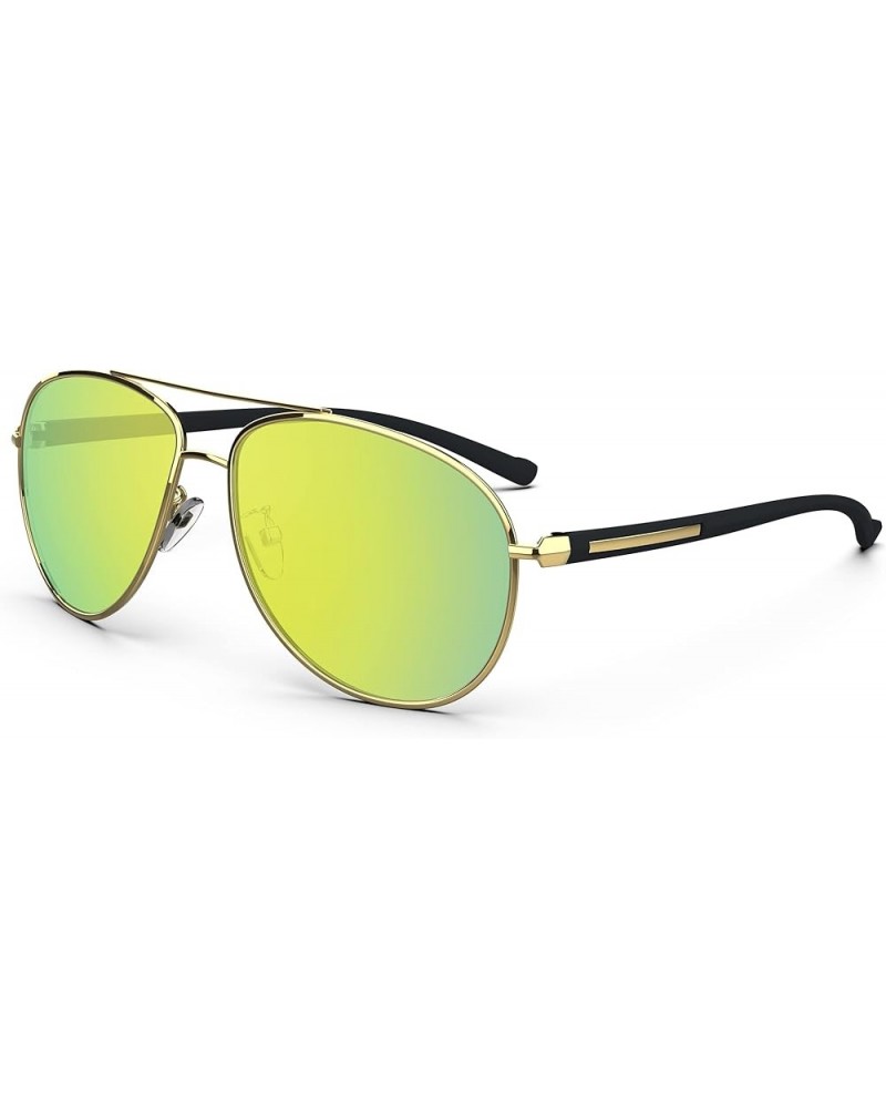 Aviator Sunglasses Classic Sunglasses Men Aviators Style, Polarized Sunglasses with Mirrored Lens Gold Frame & Gold Lens $11....