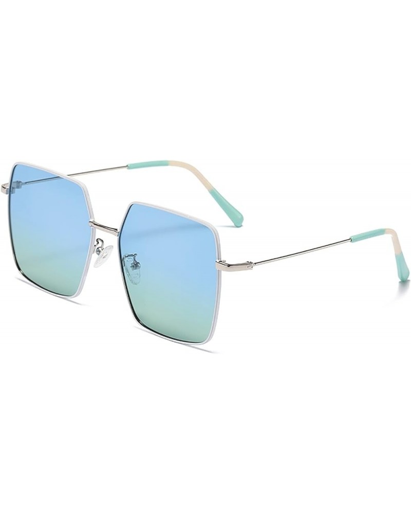 Metal Large Frame Polarized Sunglasses Uv400 Protective Neutral Sunglasses E $29.24 Designer