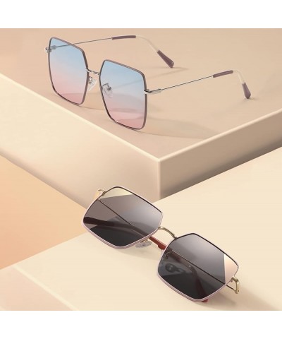 Metal Large Frame Polarized Sunglasses Uv400 Protective Neutral Sunglasses E $29.24 Designer