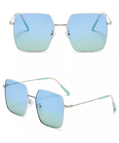 Metal Large Frame Polarized Sunglasses Uv400 Protective Neutral Sunglasses E $29.24 Designer