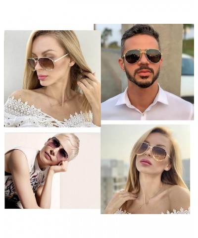 Studded Sunglasses for Women Fashion Studded Aviator Sunglasses Metal Frame UV 400 A9:2 Packs-grey+blue&pink Lens $11.75 Over...