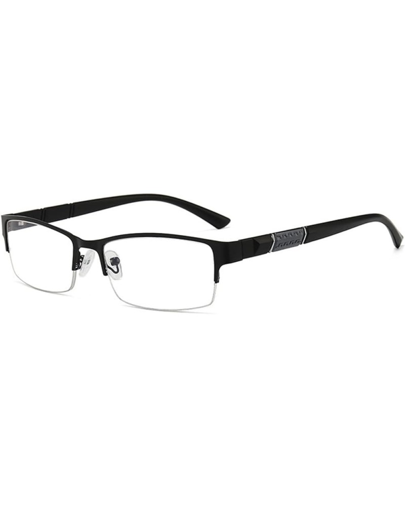 Blue/Black/Gun Gray Metal Half Frame Old Flower, Male, Comfortable, Clear Vision (Color : Gunmetal Gray, Size : +2.0) +2.0 Bl...