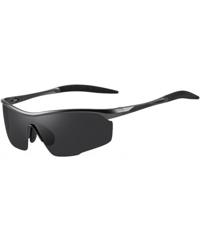 Al-Mg metal Polarized Sunglasses for Men, Sunglasses for Outdoor Sports, Cycling, Fishing, and Driving Grey+black $13.76 Round