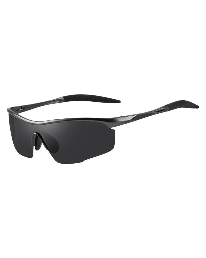 Al-Mg metal Polarized Sunglasses for Men, Sunglasses for Outdoor Sports, Cycling, Fishing, and Driving Grey+black $13.76 Round