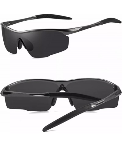 Al-Mg metal Polarized Sunglasses for Men, Sunglasses for Outdoor Sports, Cycling, Fishing, and Driving Grey+black $13.76 Round