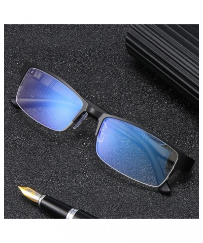 Blue/Black/Gun Gray Metal Half Frame Old Flower, Male, Comfortable, Clear Vision (Color : Gunmetal Gray, Size : +2.0) +2.0 Bl...