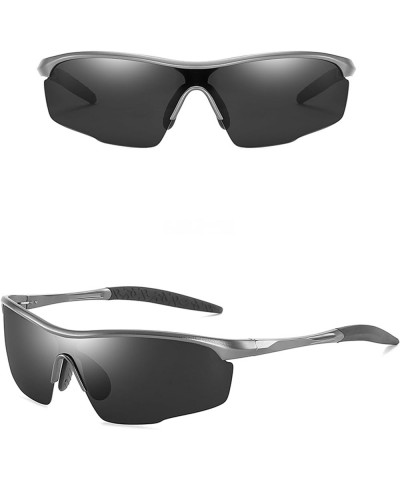 Al-Mg metal Polarized Sunglasses for Men, Sunglasses for Outdoor Sports, Cycling, Fishing, and Driving Grey+black $13.76 Round