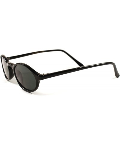 Classic Vintage Retro 80s Hipster Mens Womens Small Oval Round Sunglasses Black $10.43 Round