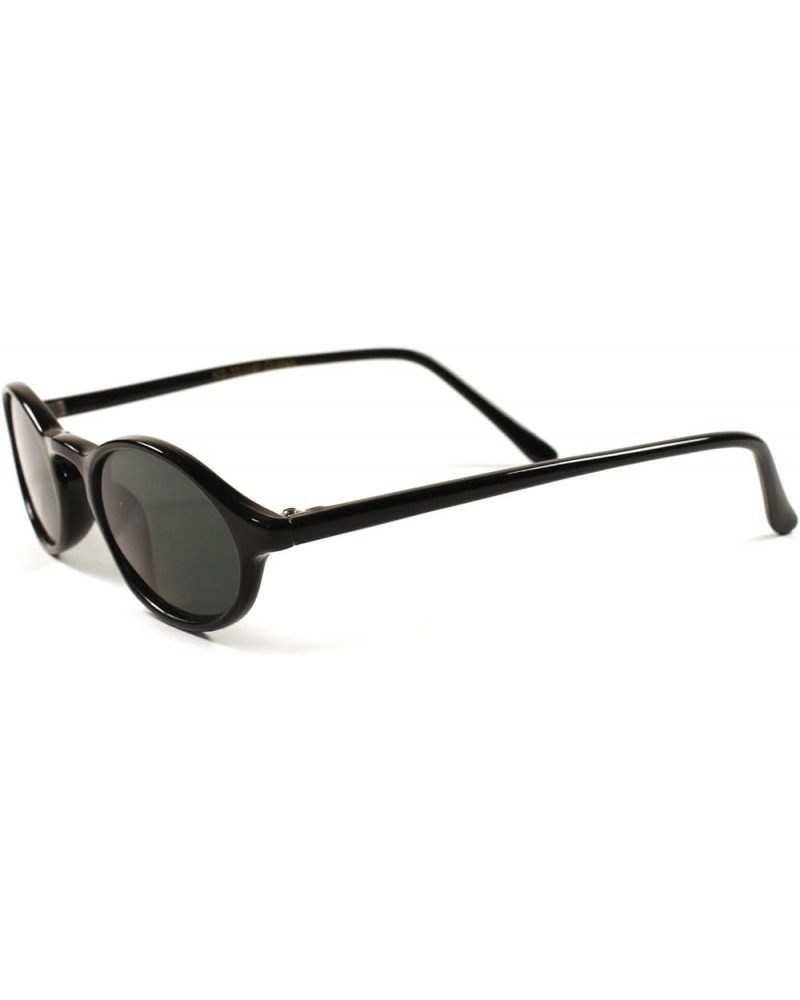 Classic Vintage Retro 80s Hipster Mens Womens Small Oval Round Sunglasses Black $10.43 Round