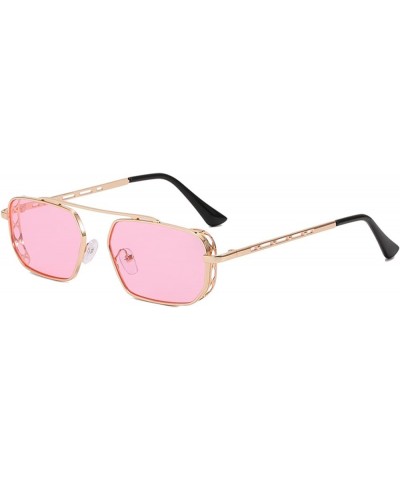 Metal Square Large Frame Men and Women Hip-hop Prom Party Decorative Sunglasses (Color : C, Size : 1) 1 E $13.57 Designer